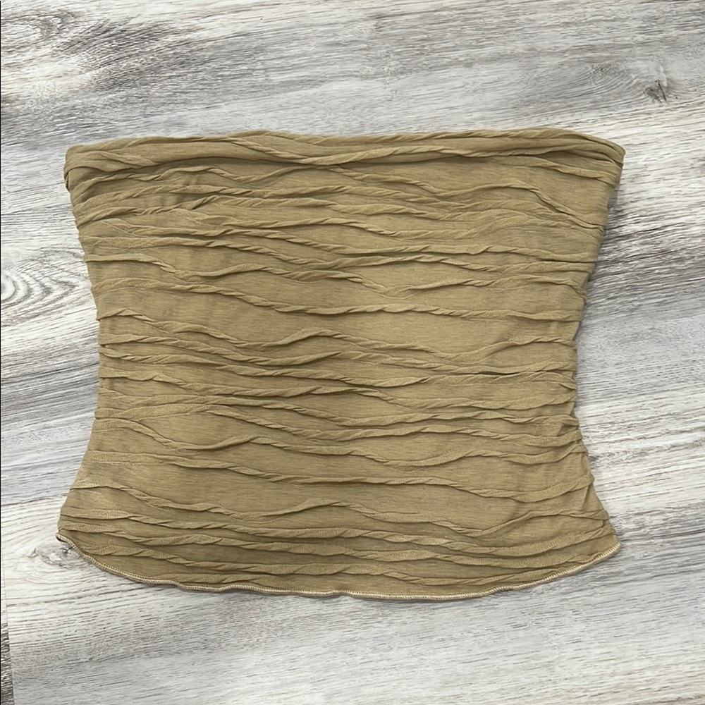 Princess Polly Ruched Beige Strapless Top